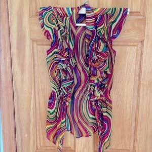 Romeo & Juliet Couture Multicolor Striped Blouse